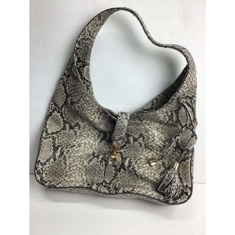 G.I.L.I.- Snakeskin Embossed Leather Shoulder Bag